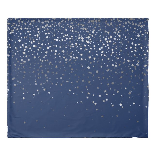 Petite Silver Stars King Size Duvet Cover (Front)