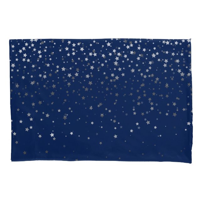 Petite Silver-Stars Pillowcase (Front)