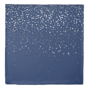 Petite Silver Stars Queen Size Duvet Cover