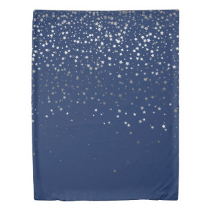Petite Silver Stars Twin Size Duvet Cover