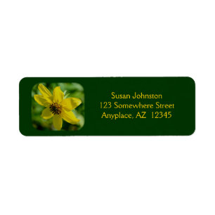 Petite Sunflower Floral Address Label