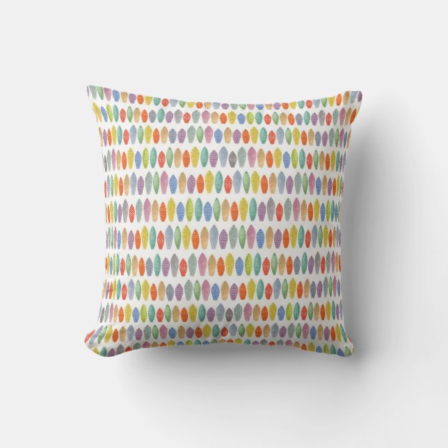 petite surfboards throw pillow (Front)