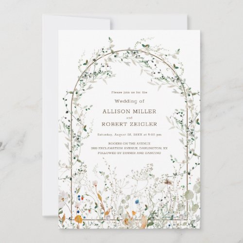 Petite Wildflower Arch Wedding Invitation