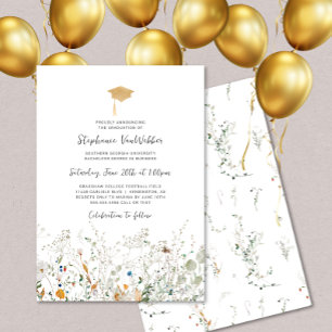 Petite Wildflower Graduation Celebration Invitation