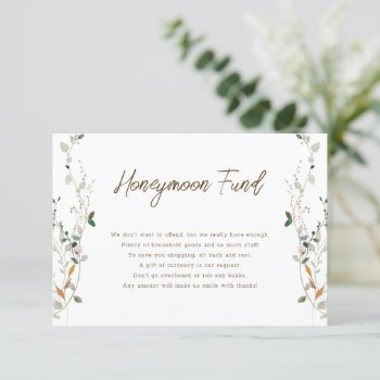 Petite Wildflower Honeymoon Fund Card by lemontreeweddings at Zazzle