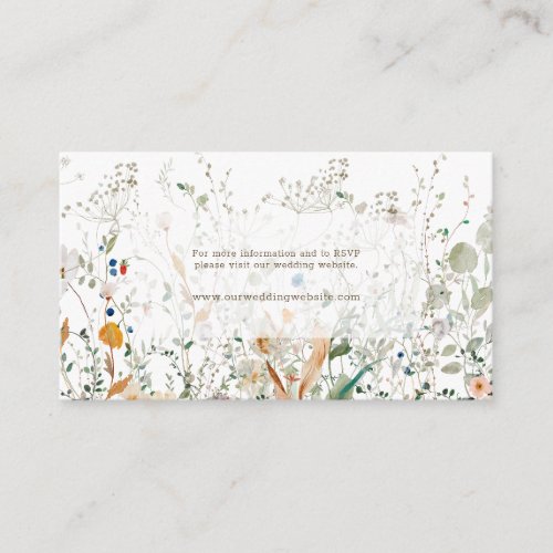 Petite Wildflower RSVP wedding website enclosure