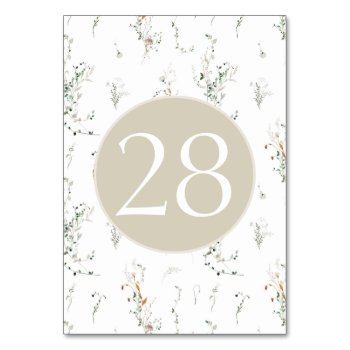 Petite Wildflower Wedding Double Digit Table Number by lemontreeweddings at Zazzle
