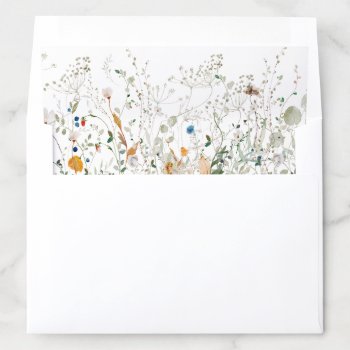 Petite Wildflower Wedding Envelope Liner by lemontreeweddings at Zazzle