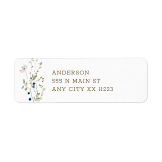 Petite Wildflower wedding return address Label