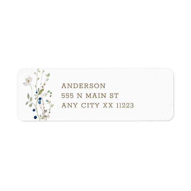 Petite Wildflower wedding return address  Label (Front)