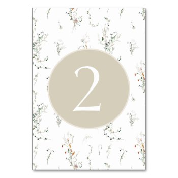 Petite Wildflower Wedding Single Table Number by lemontreeweddings at Zazzle