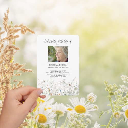 Petite Wildflowers Life Celebration photo card