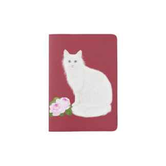 PetitRose "White Cat" , Passport Holder