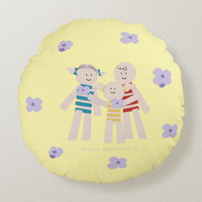 Petits Habitants - Canciones para Soñar Round Pillow (Front)