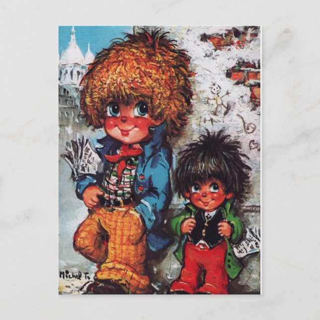 Petits Poulbots journaux Postcard (Front)