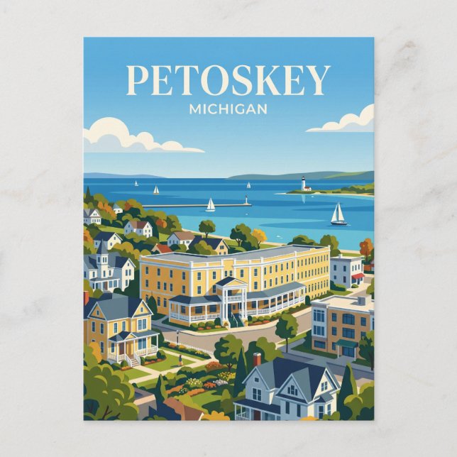 Petoskey Michigan Postcard (Front)