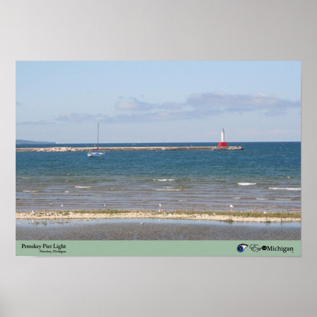 Petoskey Pier Light - Michigan Poster (Front)
