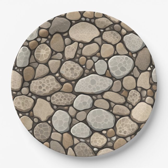 Petoskey Stone Abstract Paper Plates (Front)