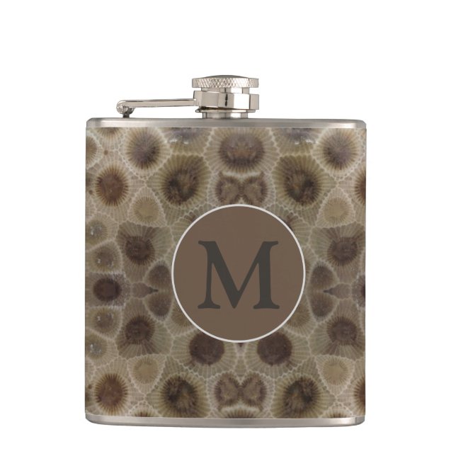 Petoskey Stone, Great Lake State, fossil pattern  Flask (Front)