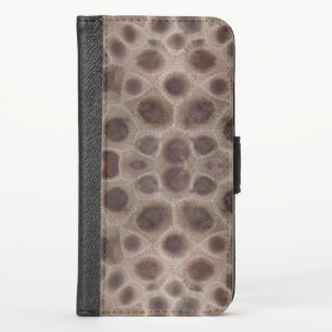 Petoskey Stone Michigan state fossil iPhone X Wallet Case