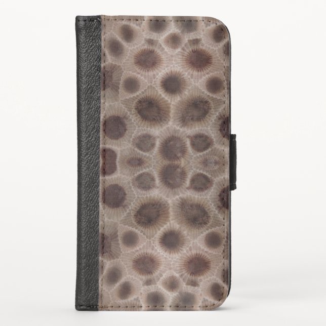Petoskey Stone Michigan state fossil  iPhone Wallet Case (Front)