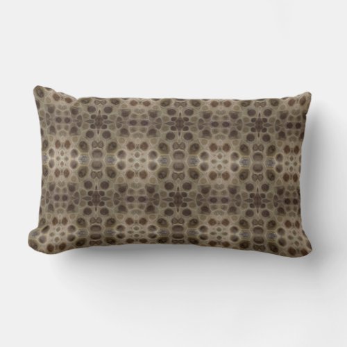 Petoskey Stone Michigan state fossil  Lumbar Pillow