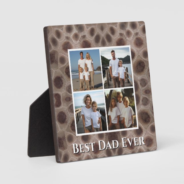 Petoskey Stone Michigan state stone best Dad ever  Plaque (Front)