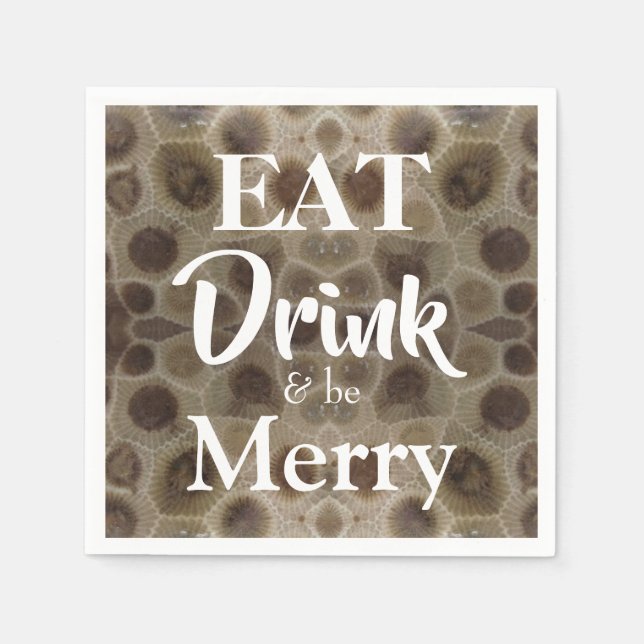 Petoskey Stone michigan state stone fossil Napkins (Front)