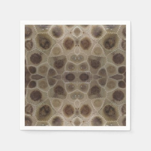 Petoskey Stone michigan state stone fossil Napkins