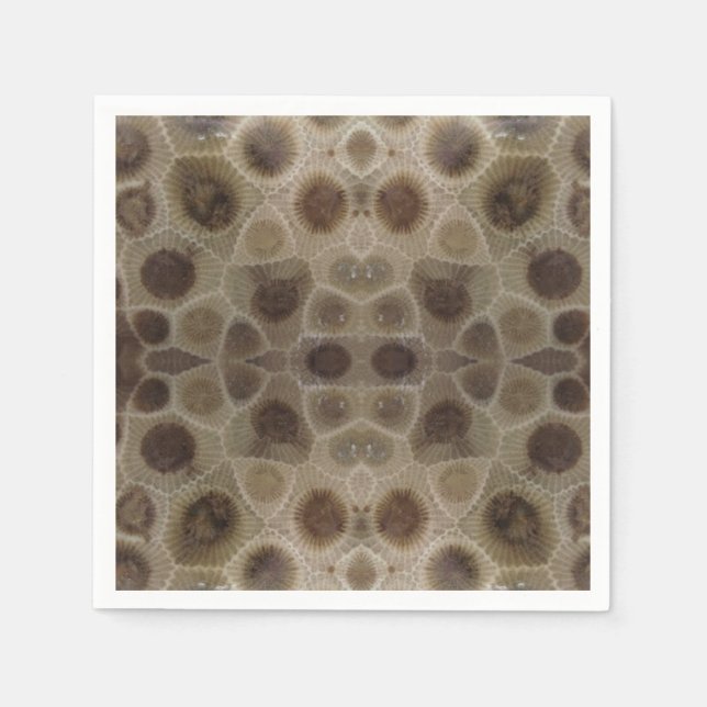 Petoskey Stone michigan state stone fossil Napkins (Front)
