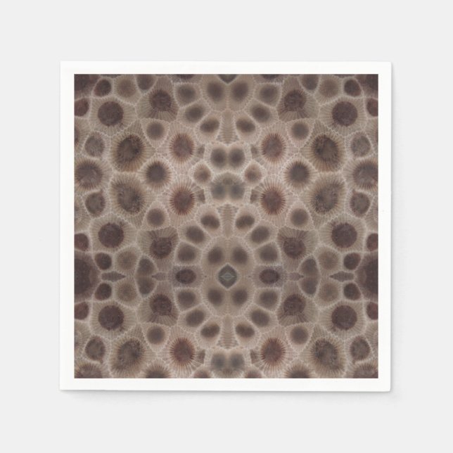 Petoskey Stone michigan state stone fossil Napkins (Front)