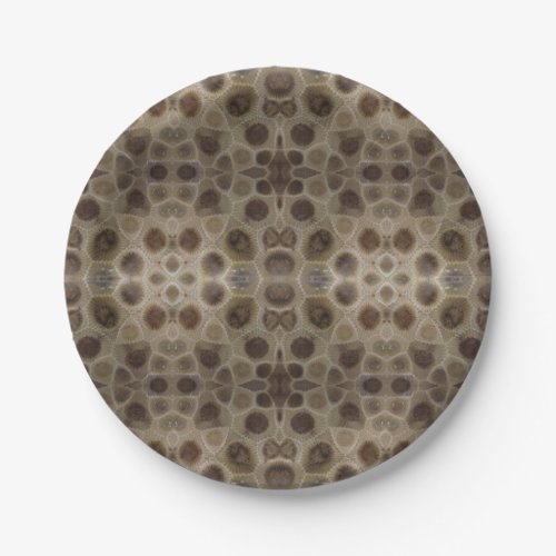 Petoskey Stone michigan state stone fossil Paper Plates