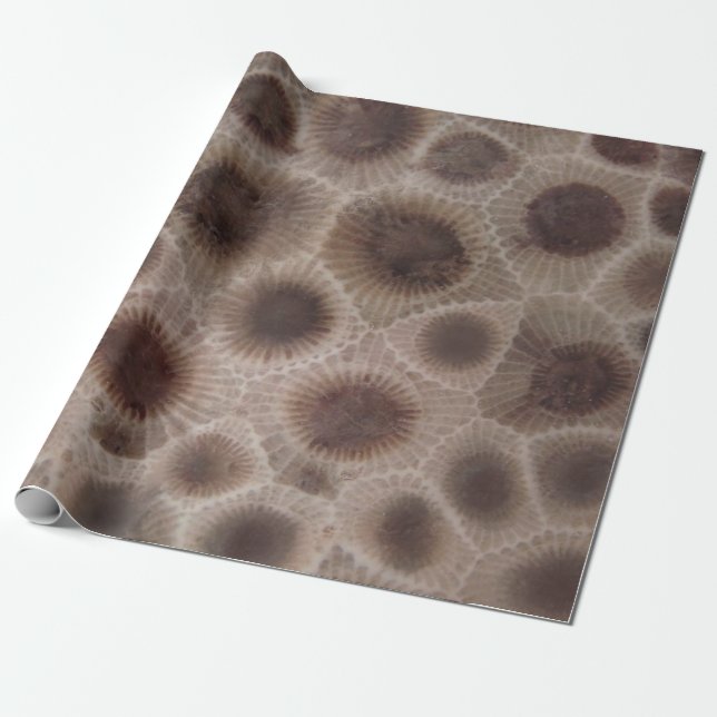 Petoskey Stone michigan state stone fossil Wrapping Paper (Unrolled)