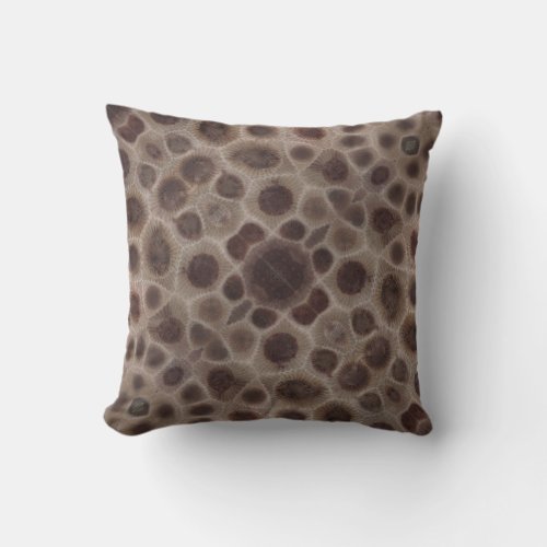 Petoskey Stone Michigan state stone Throw Pillow