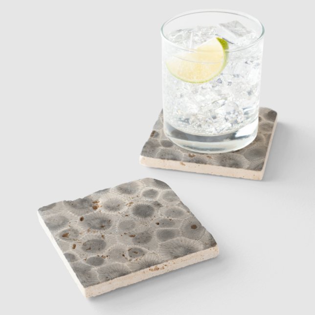 Petoskey Stone Pattern Stone Coaster (Side)