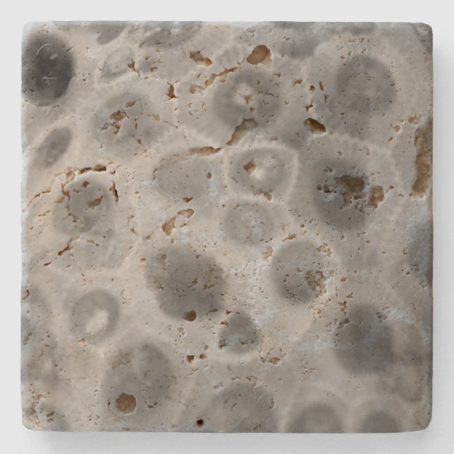 Petoskey Stone Pattern Stone Coaster (Front)