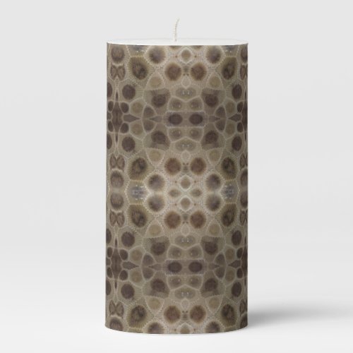 Petoskey Stone Pillar Candle