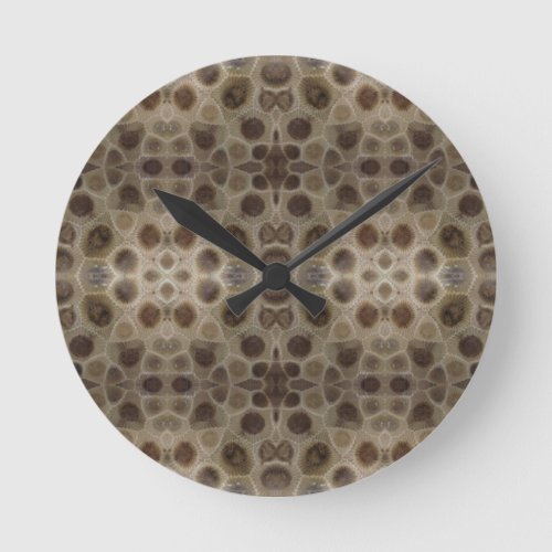 Petoskey Stone Round Clock