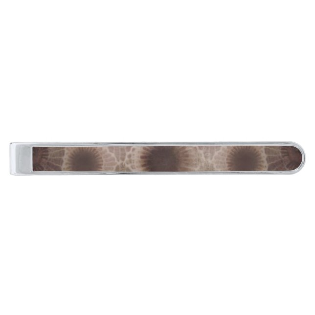 Petoskey Stone Silver Finish Tie Bar (Front)