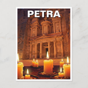 Petra Jordan Candles Night Postcard