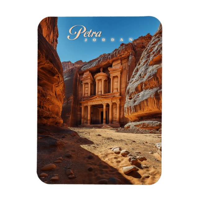 Petra, Jordan: Iconic Red Rock Temple Magnet (Vertical)