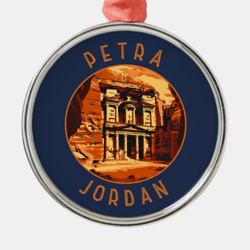 Petra Jordan Retro Distressed Circle Metal Ornament