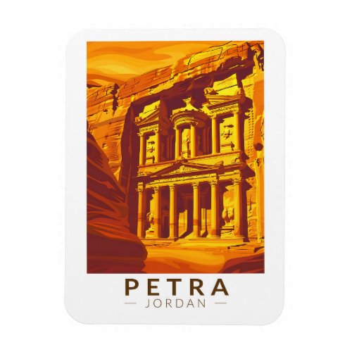 Petra Jordan Sunset Travel Art Vintage Magnet