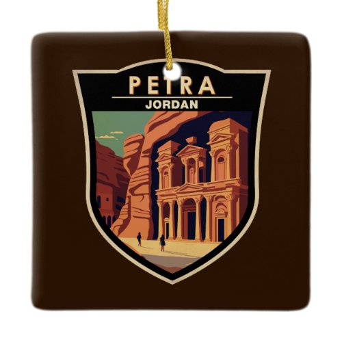 Petra Jordan Travel Art Vintage Ceramic Ornament