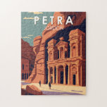 Petra Jordan Travel Art Vintage Jigsaw Puzzle<br><div class="desc">Petra vector artwork. Petra is a famous archeological site in Jordan's southwestern desert. Dating to around 300 B.C.,  it was the capital of the Nabatean Kingdom.</div>