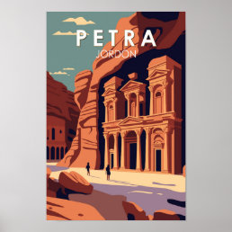 Petra Jordan Travel Art Vintage Poster