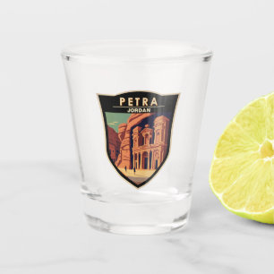 Petra Jordan Travel Art Vintage Shot Glass