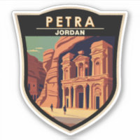 Petra Jordan Travel Art Vintage