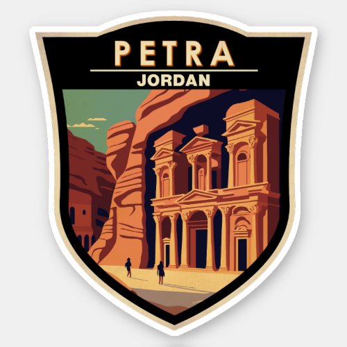 Petra Jordan Travel Art Vintage Sticker