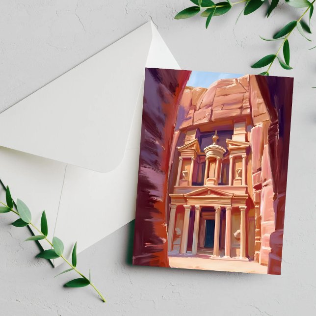 Petra Jordan Travel Painting Card (Creator Uploaded)